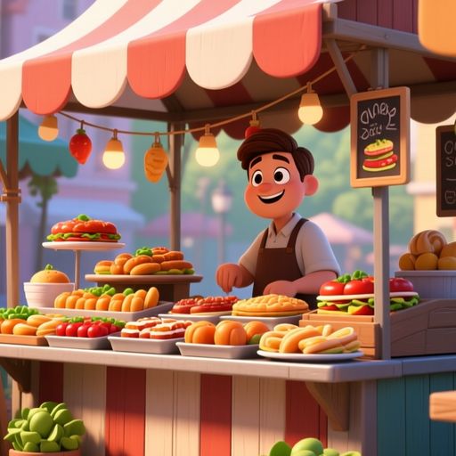 快餐店制作汉堡